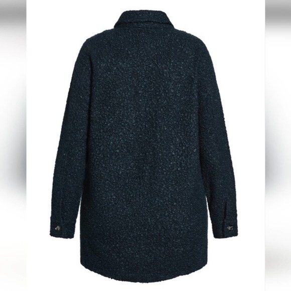 City Chic CCX Teddy Shacke oversized steel blue sherpa style plus size XL 22 NEW - Picture 5 of 9
